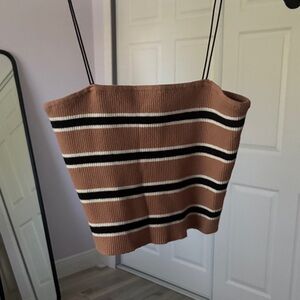Kendall & Kylie Brown Striped Camisole